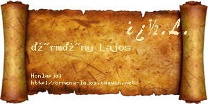 Örmény Lajos névjegykártya